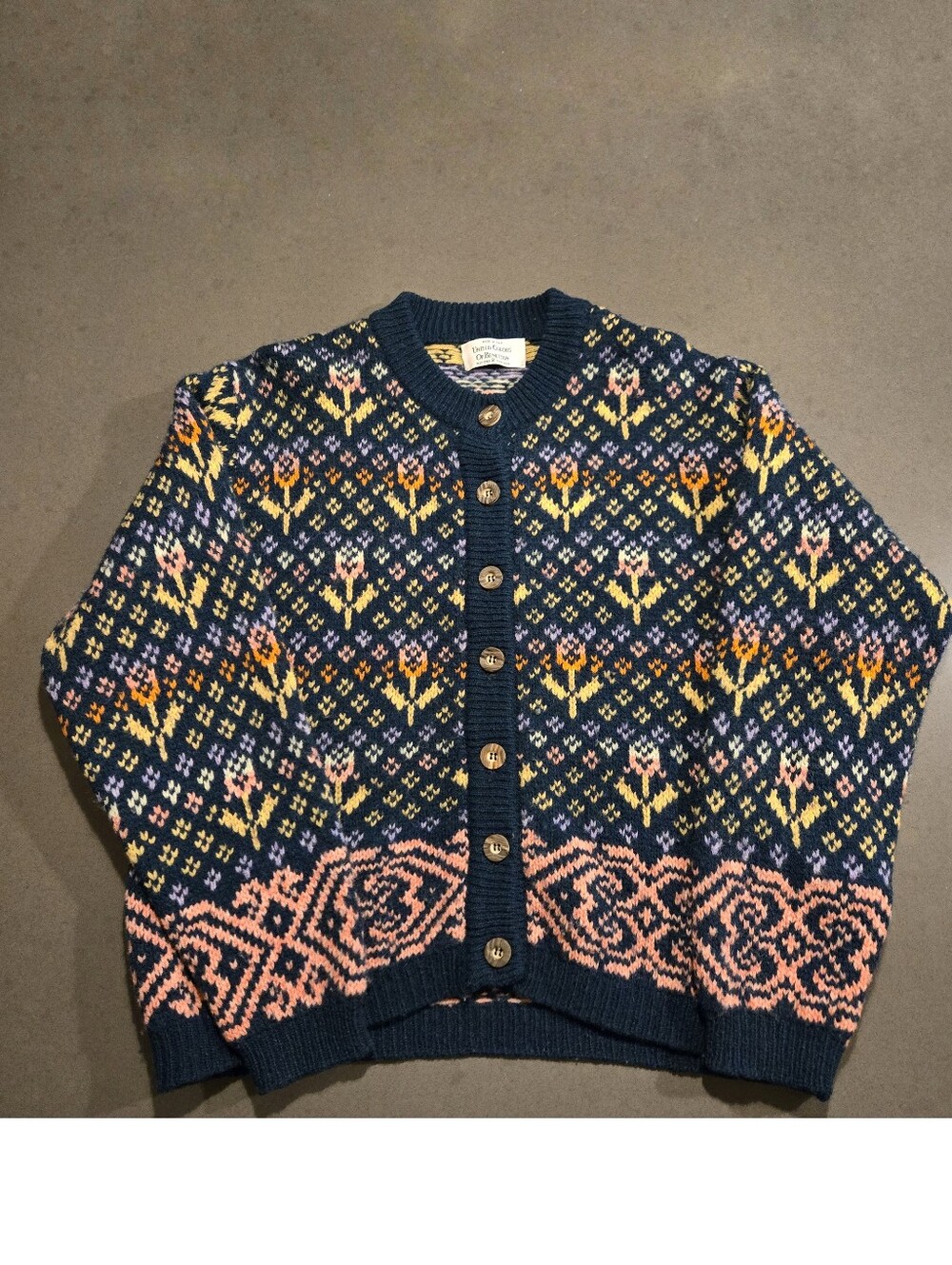 United Colors of Benetton Colorful Fair Isle Vintage Sweater Cardigan